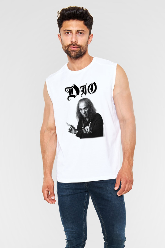 Dio Beyaz Unisex Kolsuz Tişört
