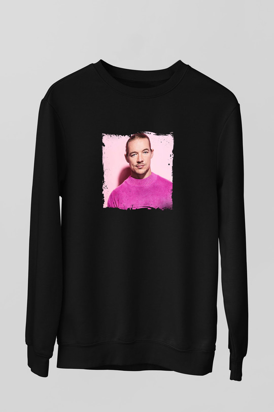 Diplo Baskılı Unisex Siyah Sweatshirt