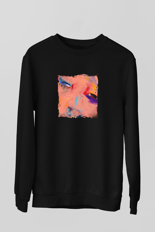 Diplo Baskılı Unisex Siyah Sweatshirt