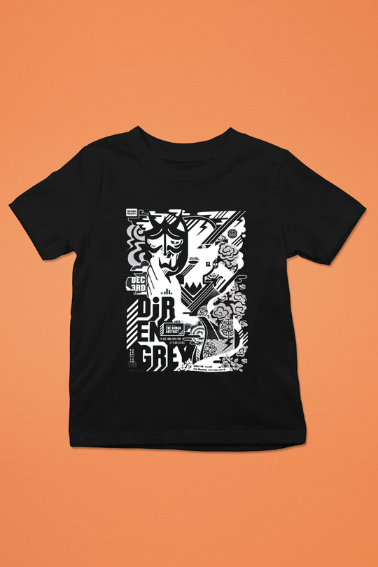 Dir En Grey Baskılı Siyah Unisex Çocuk Tişört