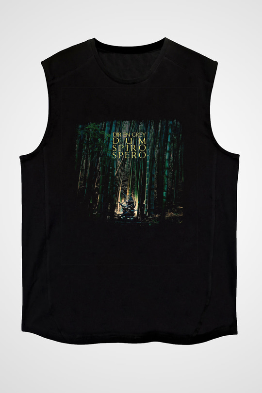 Dir En Grey Baskılı Unisex Siyah Kolsuz Tişört