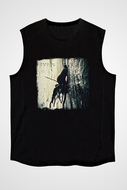 Dir En Grey Baskılı Unisex Siyah Kolsuz Tişört