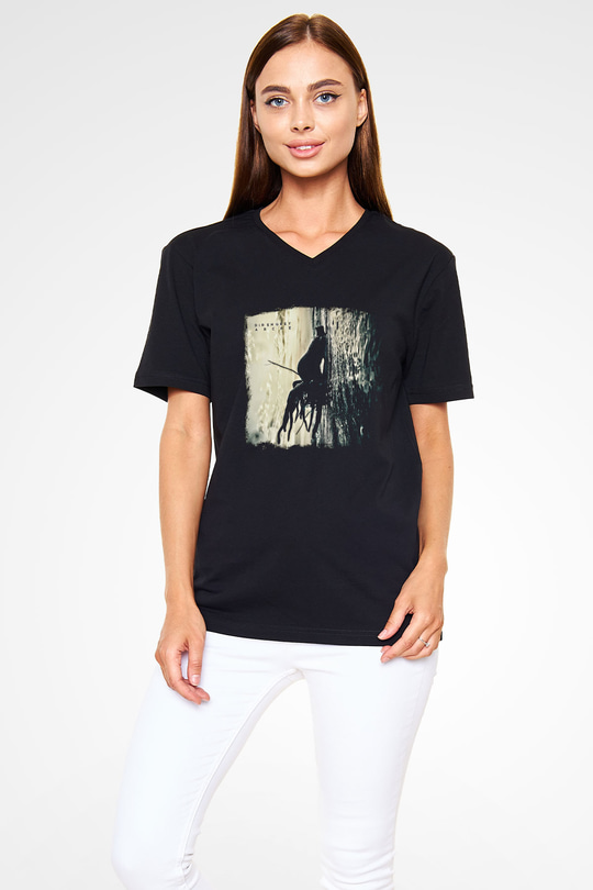 Dir En Grey Baskılı Unisex Siyah V Yaka Tişört