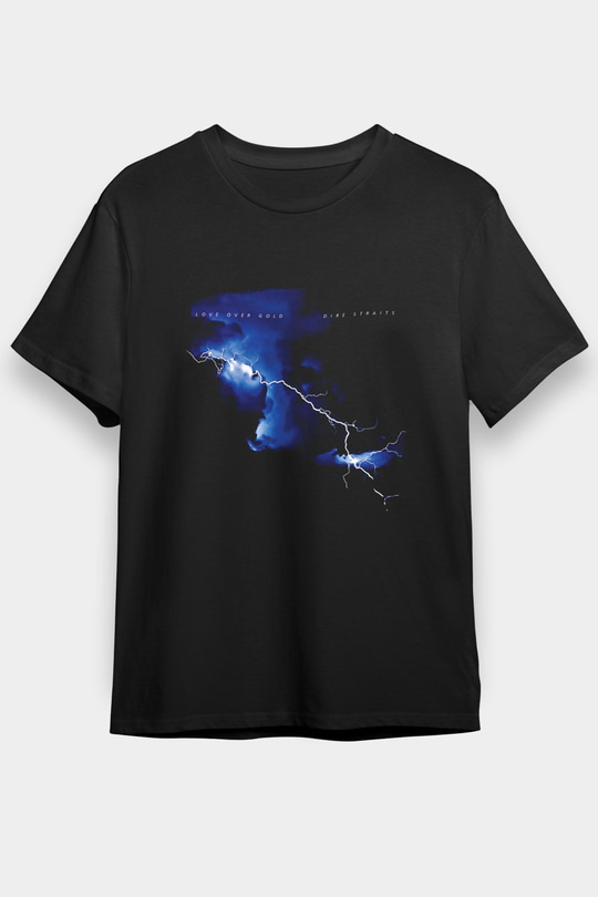 Dire Straits Baskılı Unisex Siyah Tişört