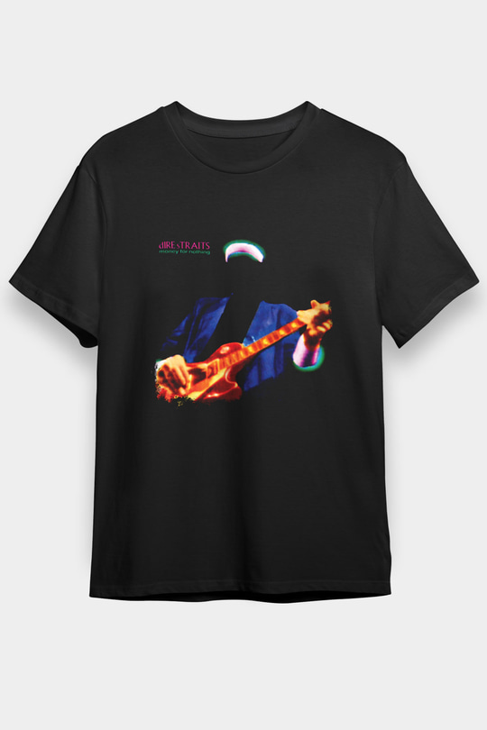 Dire Straits Baskılı Unisex Siyah Tişört