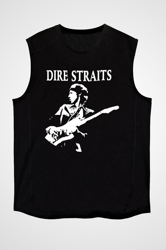 Dire Straits Siyah Unisex Kolsuz Tişört
