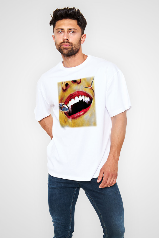 Diş hekimi Beyaz Unisex Oversize Tişört T-Shirt
