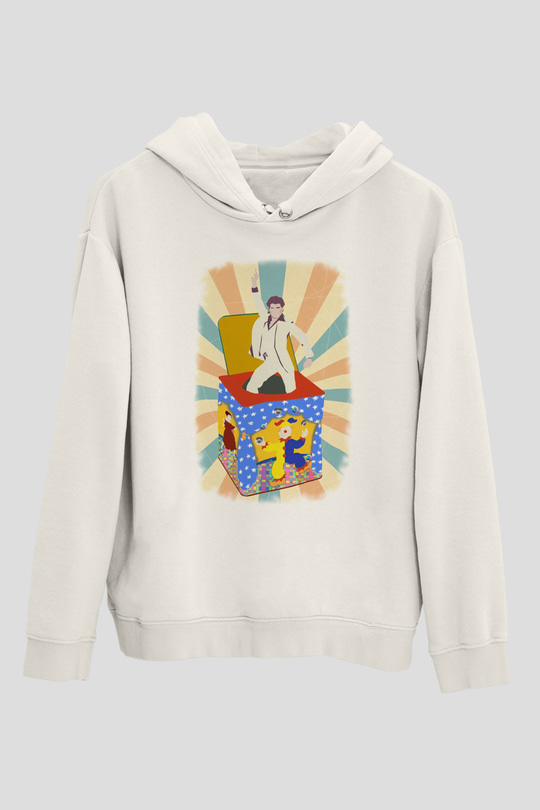 Disko Beyaz Unisex Hoodie