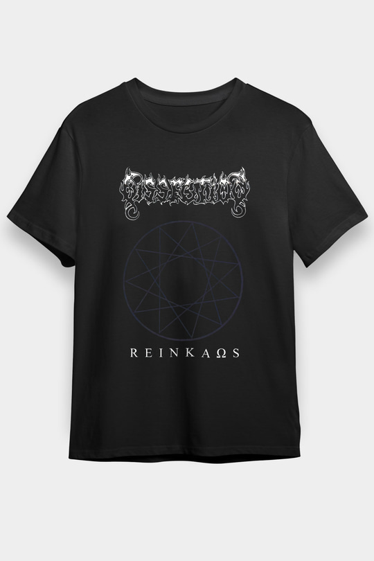Dissection Baskılı Unisex Siyah Tişört - Tshirt