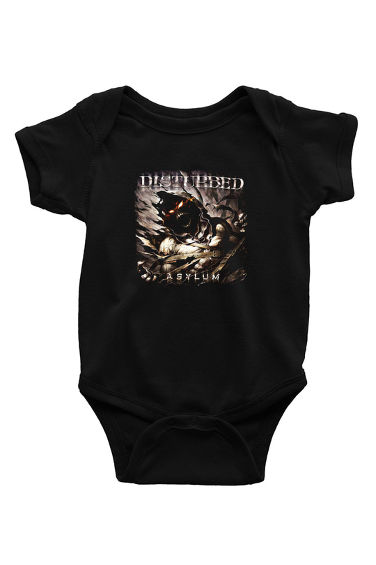 Disturbed Baskılı Unisex Siyah Bebek Body - Zıbın