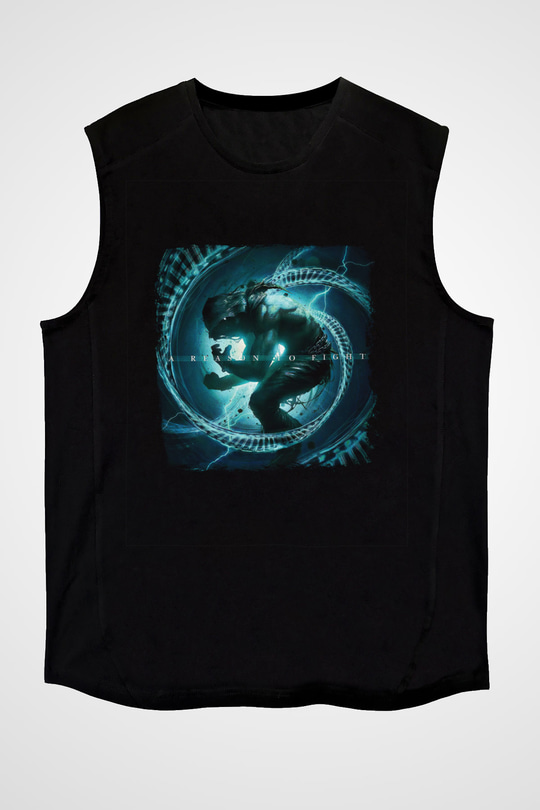 Disturbed Baskılı Unisex Siyah Kolsuz Tişört