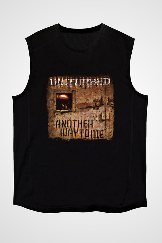 Disturbed Baskılı Unisex Siyah Kolsuz Tişört
