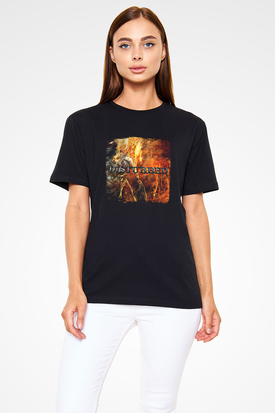 Disturbed Baskılı Unisex Siyah Tişört