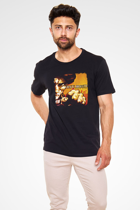 Disturbed Baskılı Unisex Siyah Tişört