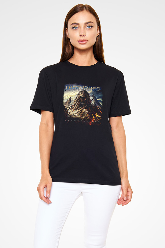 Disturbed Baskılı Unisex Siyah Tişört