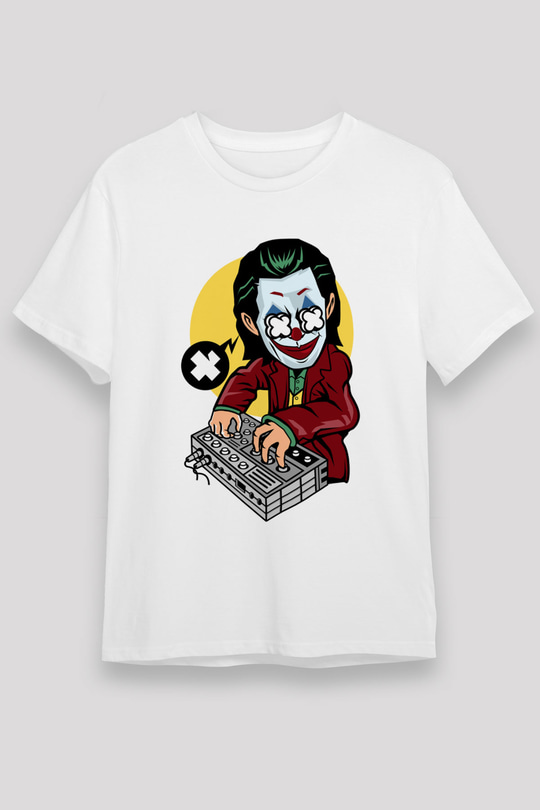 Dj Joker Baskılı Unisex Beyaz Tişört