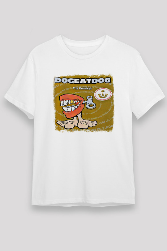 Dog Eat Dog Baskılı Unisex Beyaz Tişört