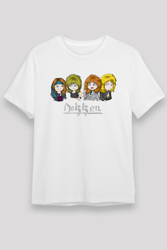 Dokken Baskılı Unisex Beyaz Tişört - Tshirt