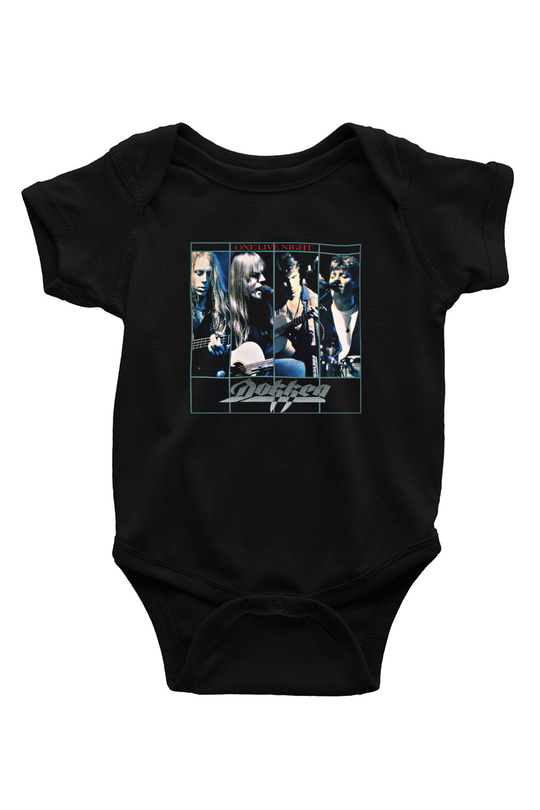 Dokken Baskılı Unisex Siyah Bebek Body - Zıbın