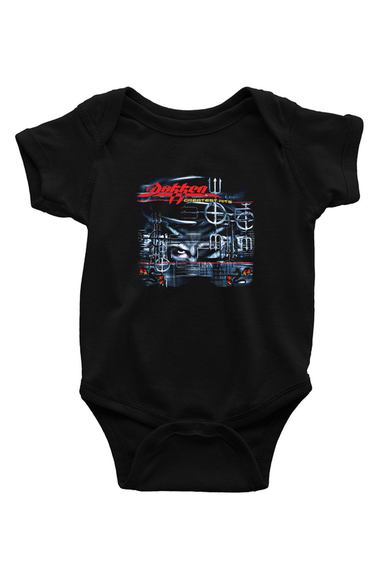 Dokken Baskılı Unisex Siyah Bebek Body - Zıbın