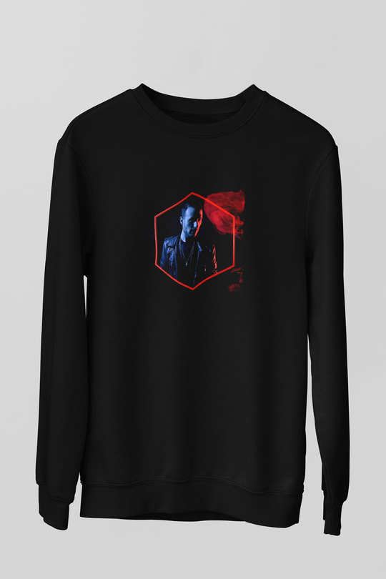 Don Diablo Baskılı Unisex Siyah Sweatshirt