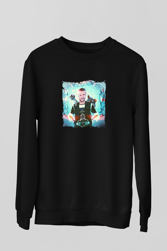 Don Diablo Baskılı Unisex Siyah Sweatshirt