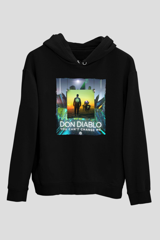 Don Diablo Siyah Unisex Kapüşonlu Sweatshirt