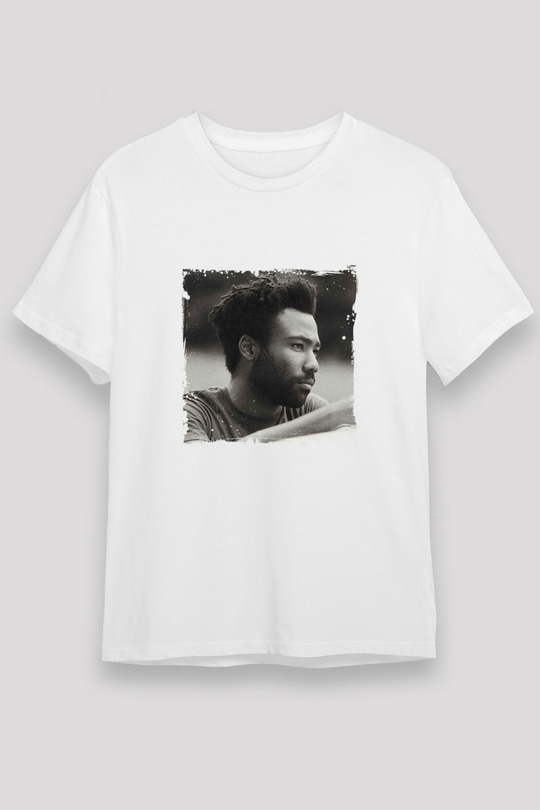Donald Glover Baskılı Unisex Beyaz Tişört