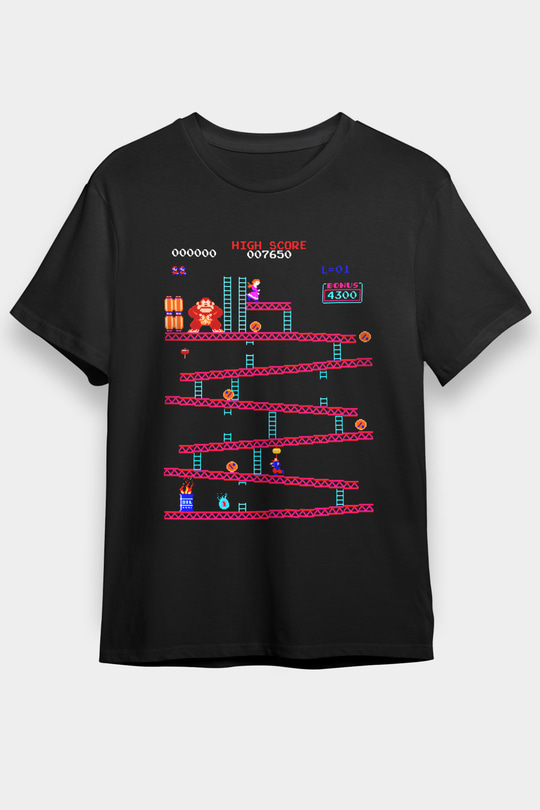 Donkey Kong Siyah Unisex Tişört