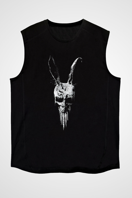 Donnie Darko Baskılı Unisex Siyah Kolsuz Tişört - Tshirt