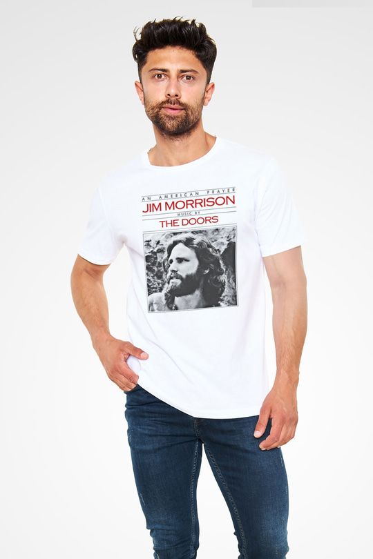 Doors Baskılı Unisex Beyaz Tişört