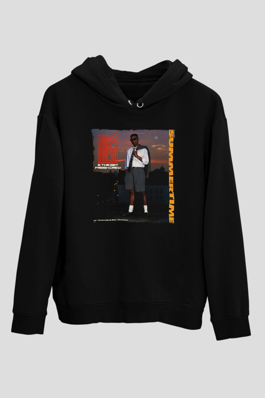 Doug E. Fresh Siyah Unisex Kapüşonlu Sweatshirt