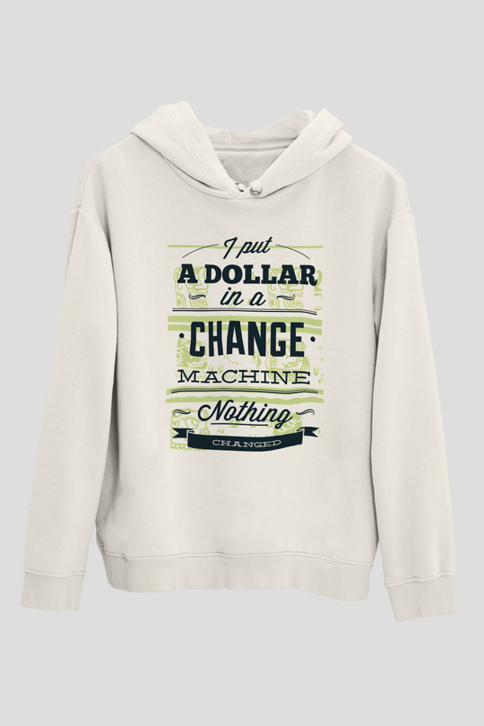 Dövizci Beyaz Unisex Kapüşonlu Sweatshirt