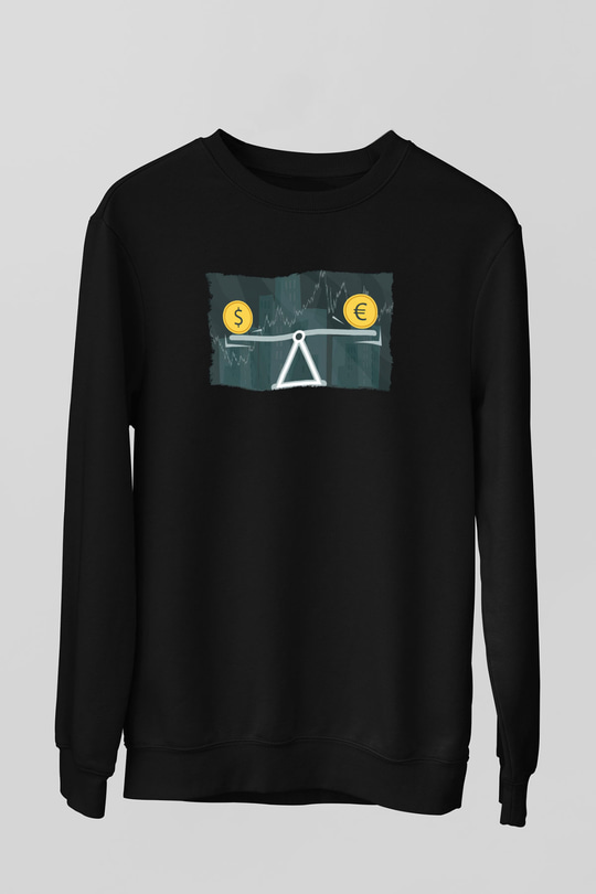Dövizci Siyah Unisex Sweatshirt