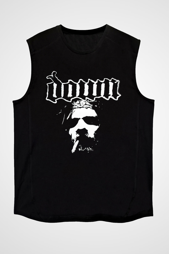 Down Siyah Unisex Kolsuz Tişört