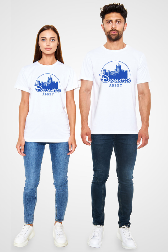Downtown Abbey Beyaz Unisex Tişört T-Shirt