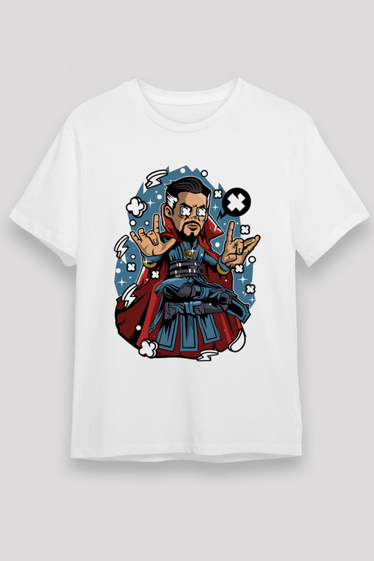 Dr Strange Baskılı Unisex Beyaz Tişört
