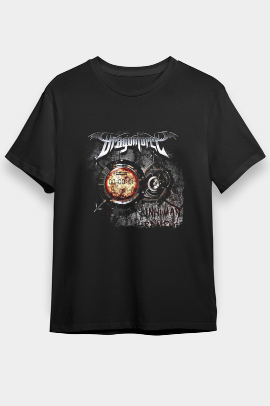 Dragon Force Baskılı Unisex Siyah Tişört