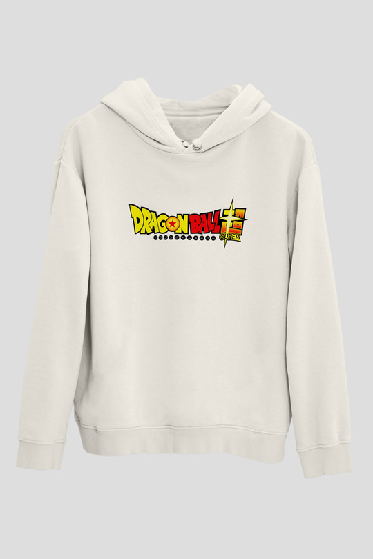 Dragonball Beyaz Unisex Kapşonlu Sweatshirt