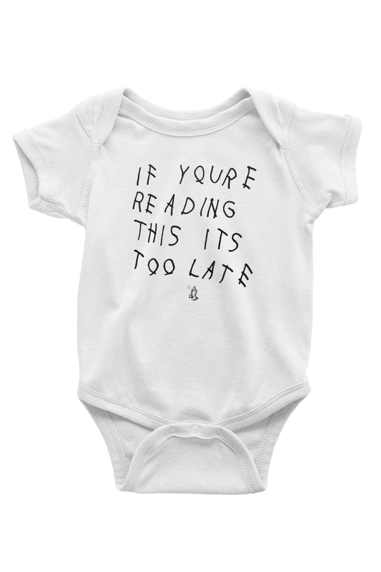 Drake Baskılı Beyaz Unisex Bebek Body - Zıbın