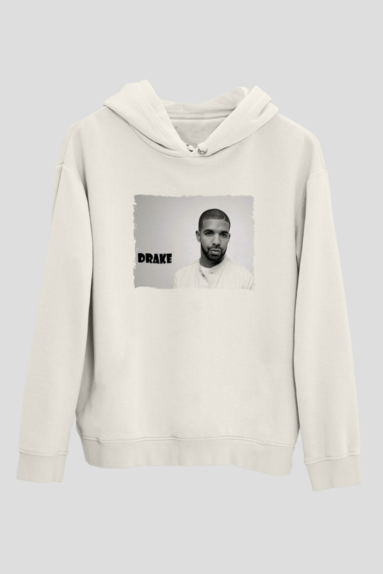 Drake Beyaz Unisex Kapüşonlu Sweatshirt