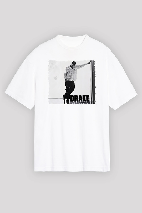 Drake Beyaz Oversize Tişört Oversize T-shirt - TişörtFabrikası