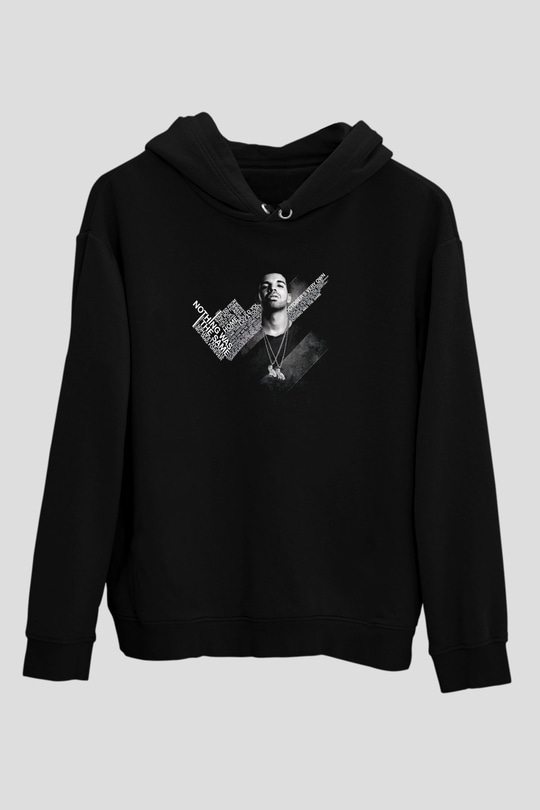 Drake Siyah Unisex Kapüşonlu Sweatshirt