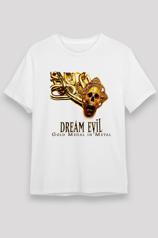 Dream Evil Baskılı Unisex Beyaz Tişört - Tshirt