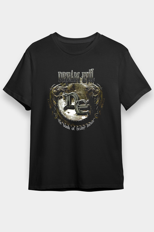 Dream Evil Baskılı Unisex Siyah Tişört - Tshirt