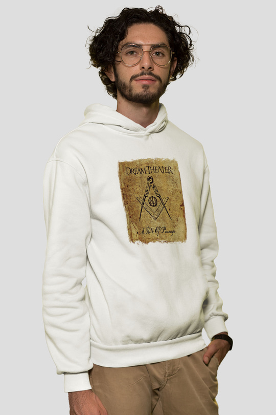 Dream Theater Baskılı Unisex Beyaz Hoodie
