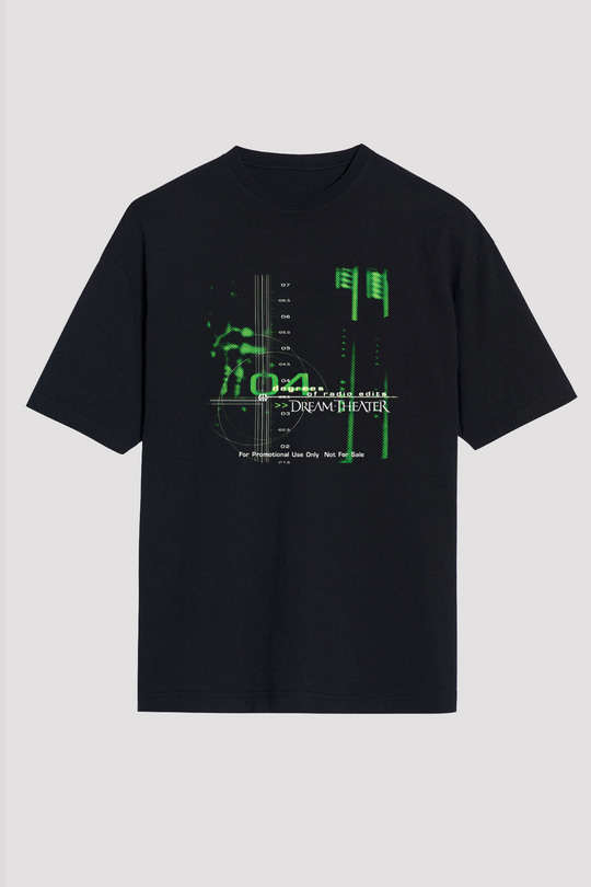 Dream Theater Baskılı Unisex Siyah Oversize Tişört