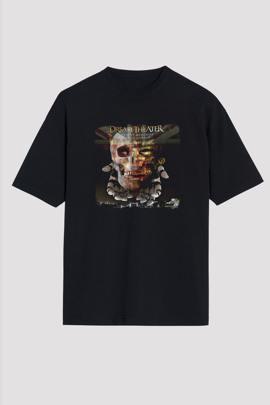Dream Theater Baskılı Unisex Siyah Oversize Tişört