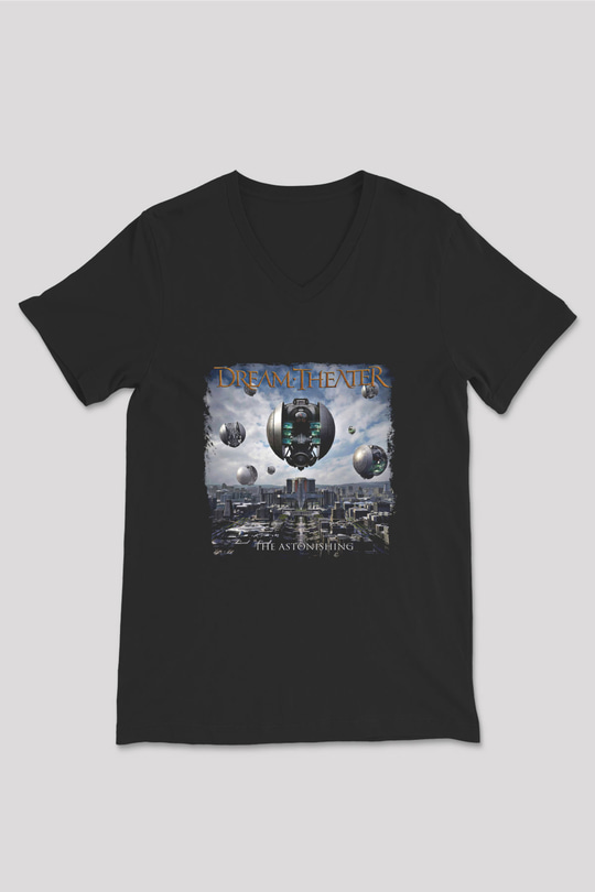 Dream Theater Baskılı Unisex Siyah V Yaka Tişört