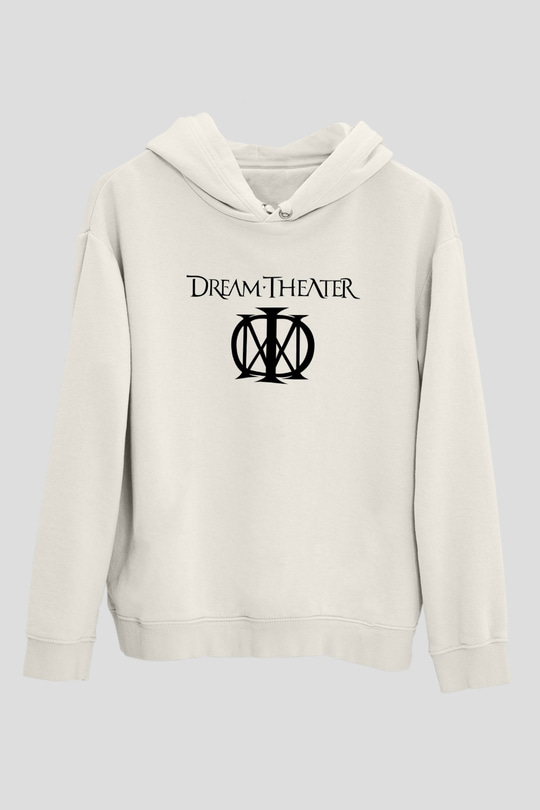 Dream Theater Beyaz Unisex Kapşonlu Sweatshirt